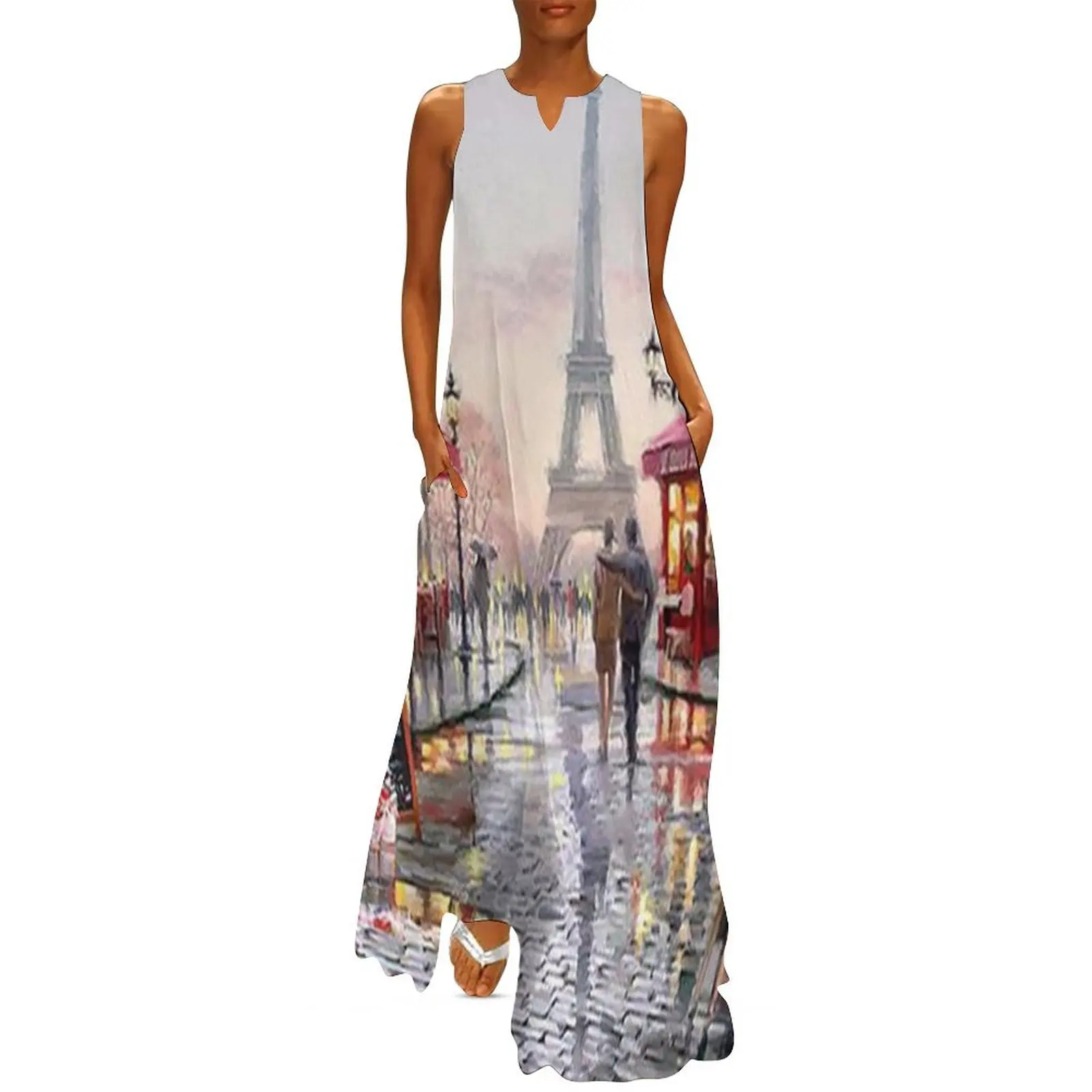 Paris Landscape Long Dress Casual dresses summer dresses Dress