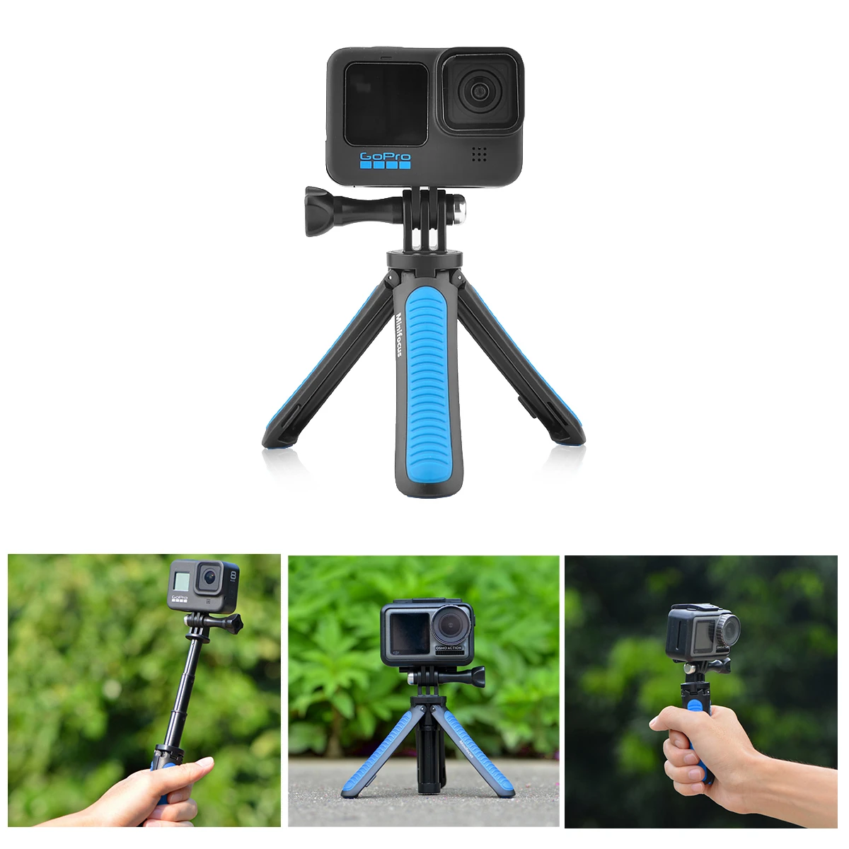 Mini Handle Selfie Stickขาตั้งกล้องสำหรับGoPro Hero 5 6 7 8 Hero 9สำหรับDJI Osmo Action YI SJACAMกล้องVlogอุปกรณ์เสริม