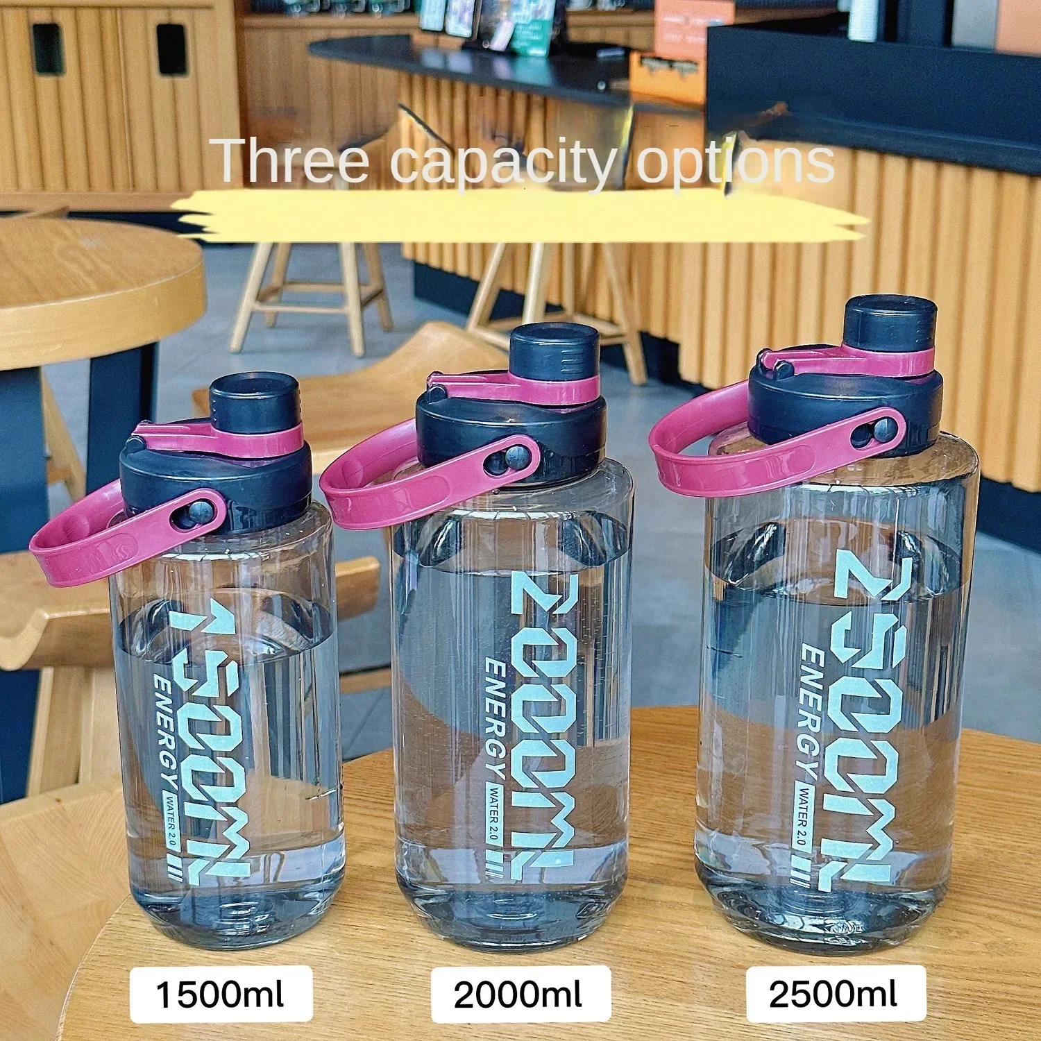 1500ml-2000ml Large Capacity Plastic Water Bottle Outdoor Women'S And Men'S Sports And Fitness  Belt Handle Summer Explosion-Pro - view 2