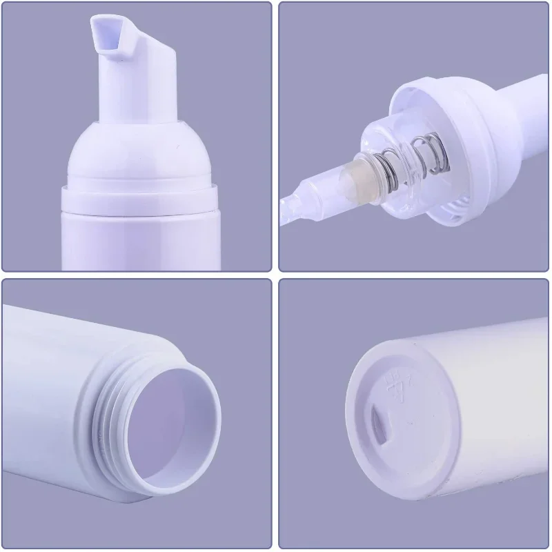 Custom Logo Foaming Bottle Mousse Liquid Dispenser Pump Bottles 20Pcs 30/60ML Plastic Refillable Mini Shampoo Bottle for Travel