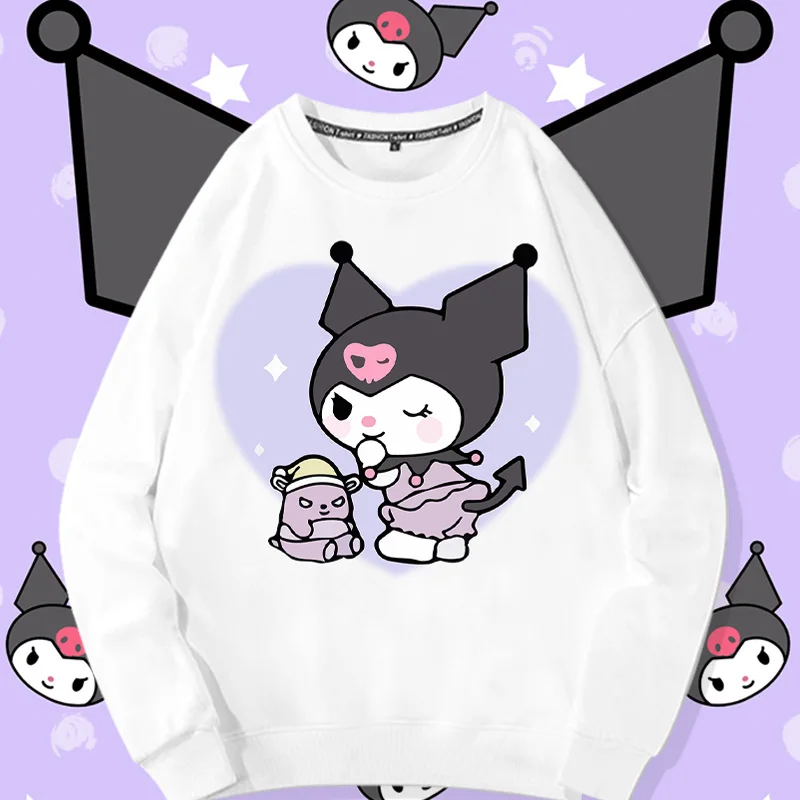 Sanrio round neck hoodie for women in autumn, loose fitting for girls, Kuromi, Jade Gui Dog, HelloKitty, co branded clothes