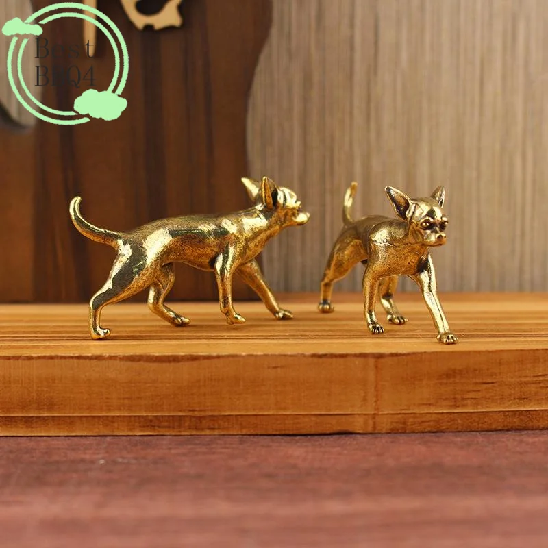 (BBQ4)Animal Brass Ornaments Hairless Dog Puppy Entrance Coffee Table Decoration Hairless Dog Animal Desktop Ornament