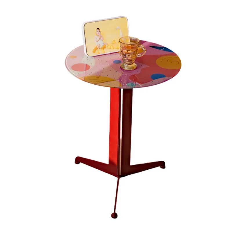 

Small side table, living room, sofa, creative corner table, designer art, round Bauhaus coffee table