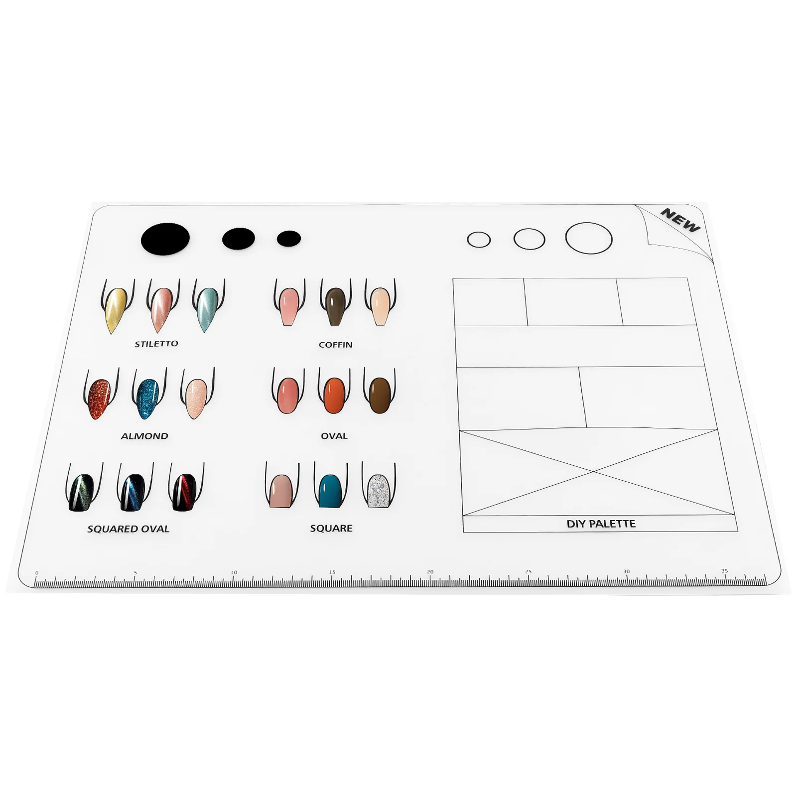

Nail Art Pad Silicone Manicure Mat Silicone Trainer Sheet For Nail For Acrylic Fingernails Training Design Reusable Tool Sheet