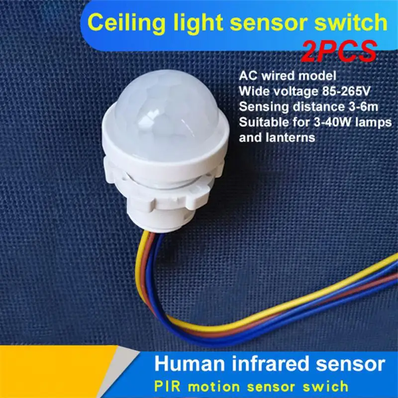 2PCS Easy To Install Infrared Human Induction Lamp Switch Light Abs Control Ceiling Light Wholesale Universal Wiring Adjustable