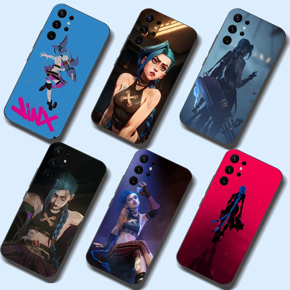 Jinx L-League Of L-Legends Phone Case For Samsung Galaxy A52 A12 A51 S21 Edge S22ULTRA S23 S20LITE Plus Ultra Black Cover