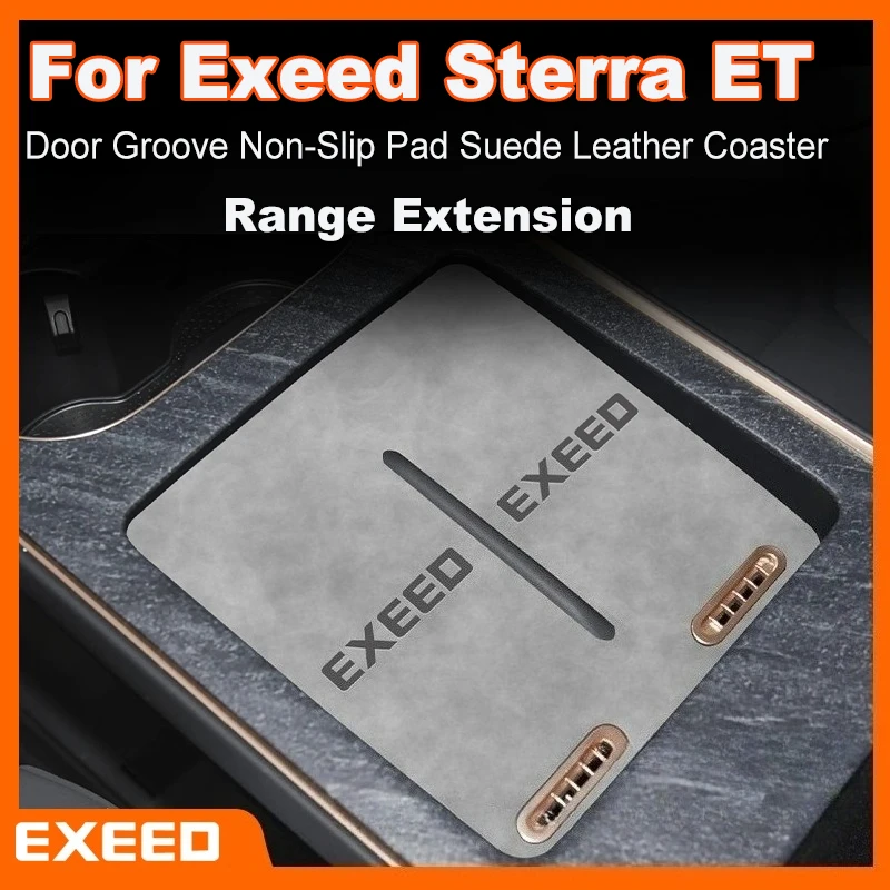 

Anti-Slip Gate Slot Cup Mat For Exeed Sterra ET 2025 Door Groove Non-Slip Pad Suede Leather Coaster Car Interior Accessory