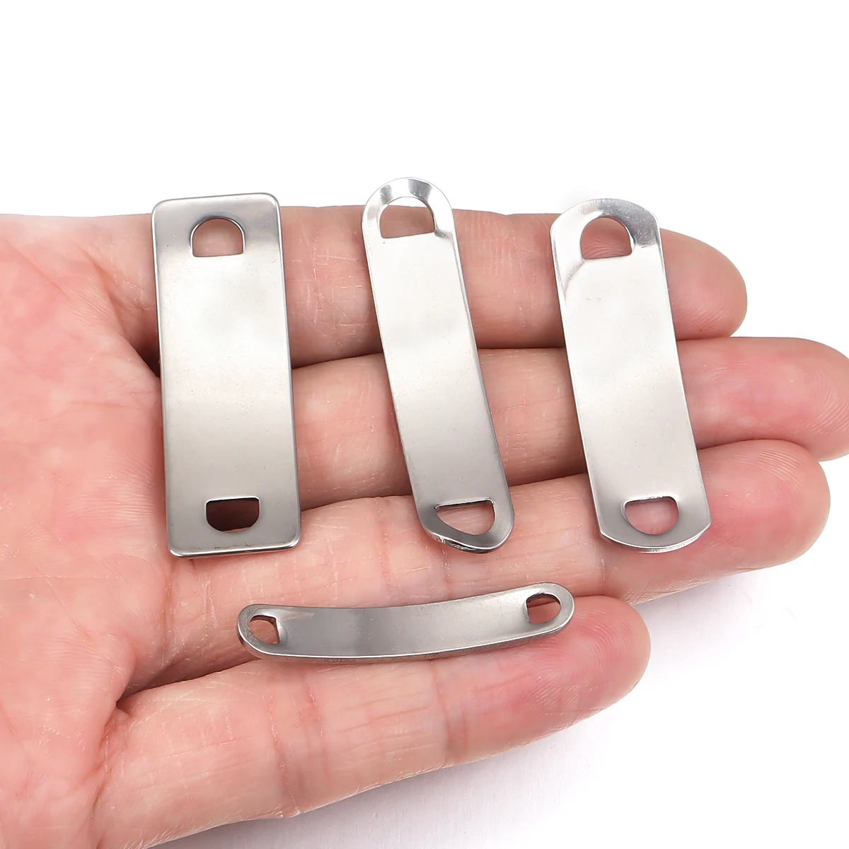 10 Stück/Set Edelstahl-Verbindungsverschlüsse Blanko-Platten Handpräge-Etiketten für Halsketten Armbänder Schmuckherstellung Großhandel – Detail 4