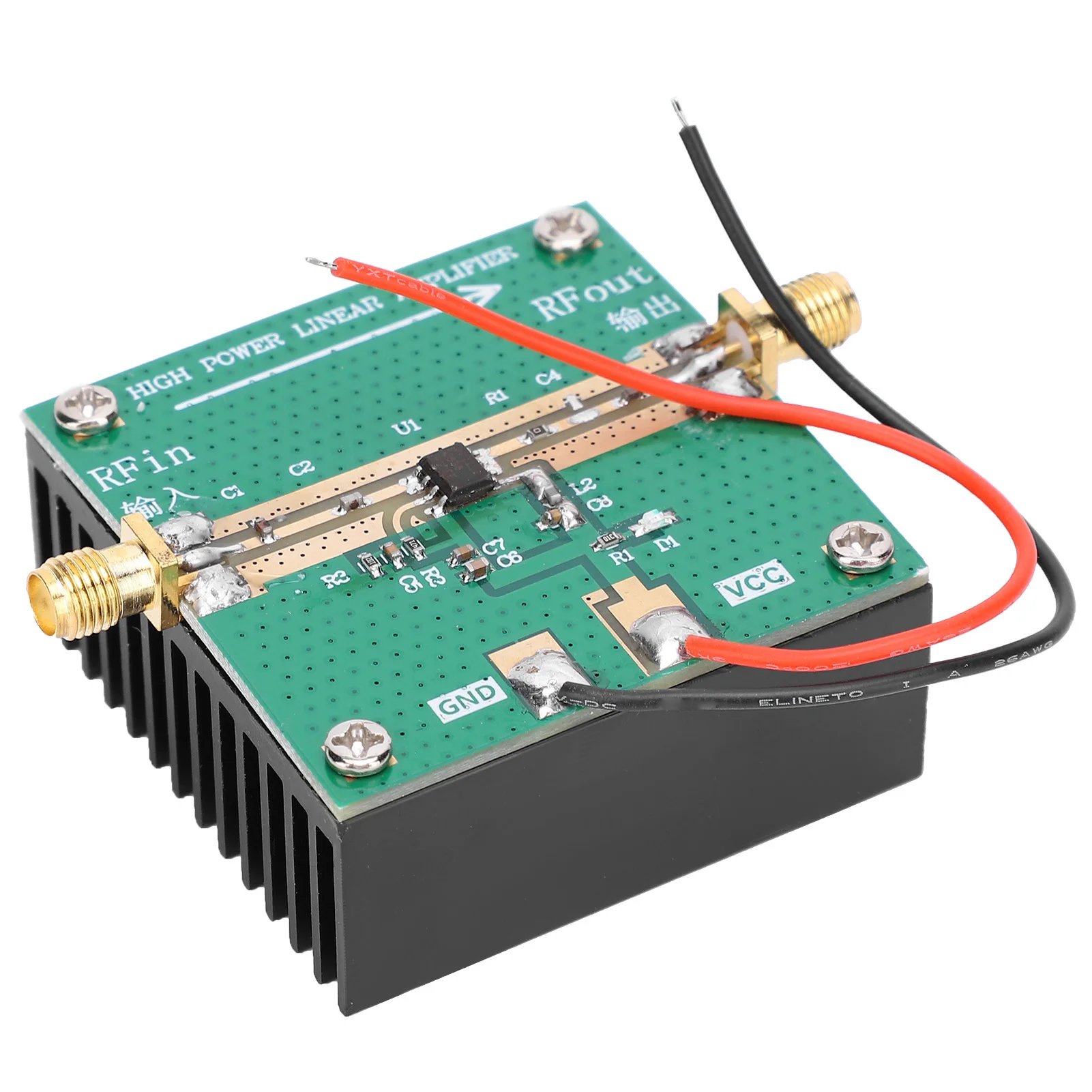 2.4GHZ RF Amplifier Radio Amplifier RF2126 RF Power Amplifier 400‑2700MHz 2.4GHZ 1W Amplifier with Heatsink RF Power Amplifier