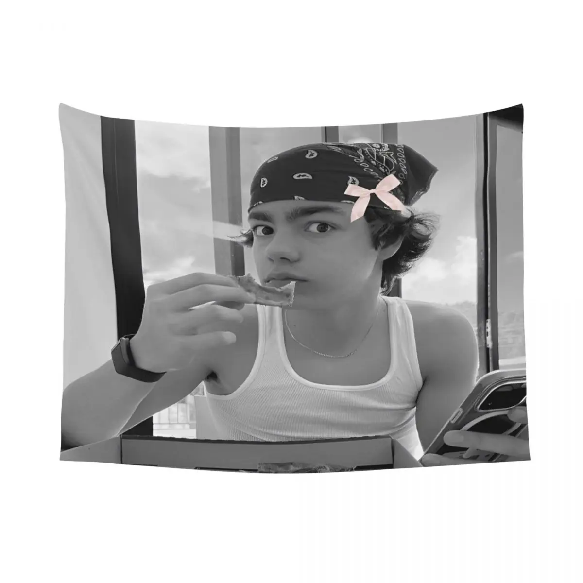 ملصق جمالي فريد من نوعه نسيج مالاتشي بارتون ممثل قماش مزخرف جداري علم وردي معلق على الحائط غرفة النوم خلفية قماش راية #5