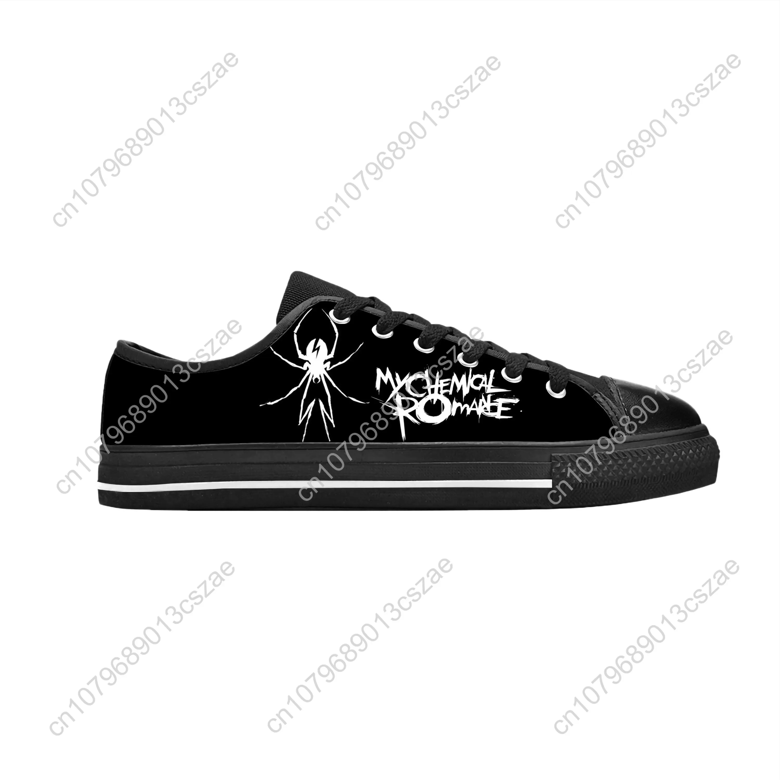 My Chemical Romance Mcr The Black Parade Rock Band Casual Cloth Shoes Low Top Comfortable Breathable 3D Print Men Women Sneakers