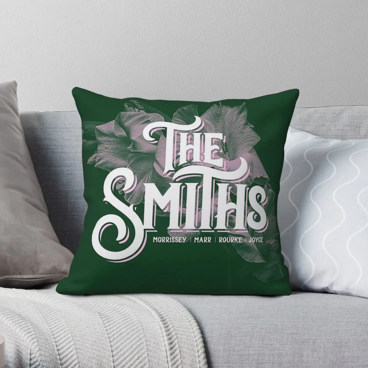 The Smiths Band Gladiolus ساحة المخدة البوليستر الكتان المخملية نمط البريدي وسادة رمية مزخرفة غطاء وسادة المنزل