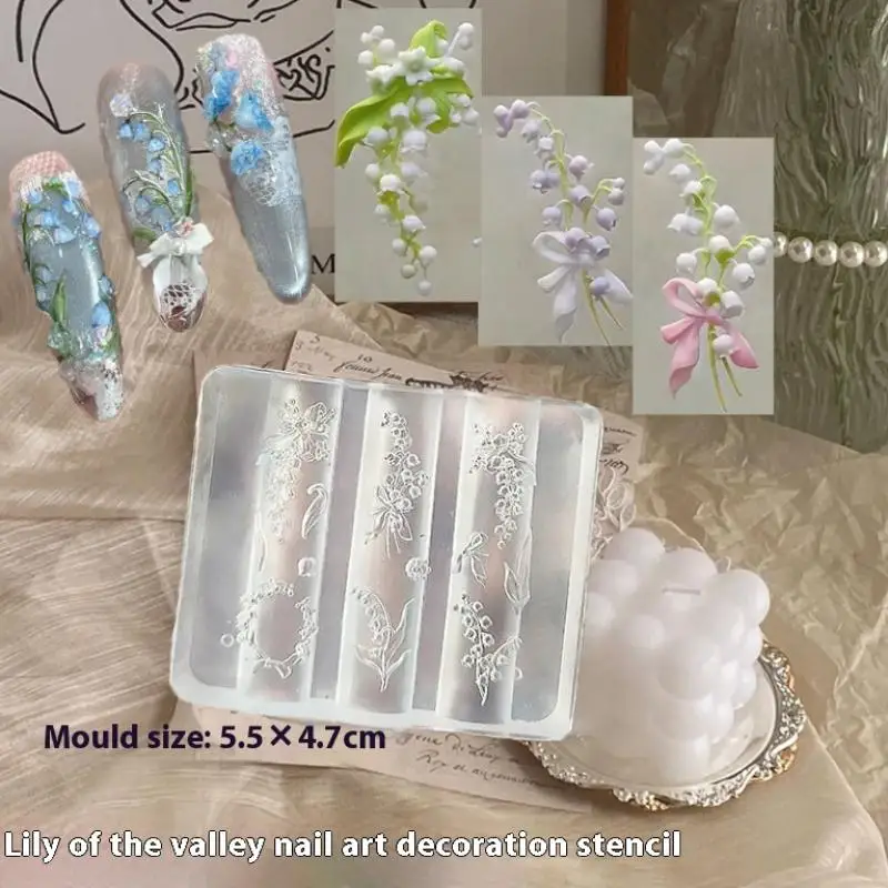 Moule à ongles en Silicone orchidée Lotus, fleur, sculpture d'ongles, décorations, Design, plaque d'estampage stéréoscopique, outils de manucure, nouvelle collection