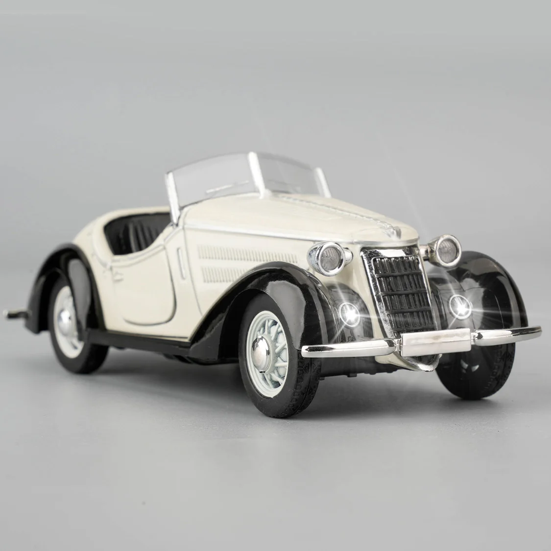 Voiture l'inventaire Audi WPanama er W25k Roadster, modèle réduit à l'échelle 1:32, avec dos côtelé en alliage de zinc, son et lumière, cadeau idéal pour garçon et fille