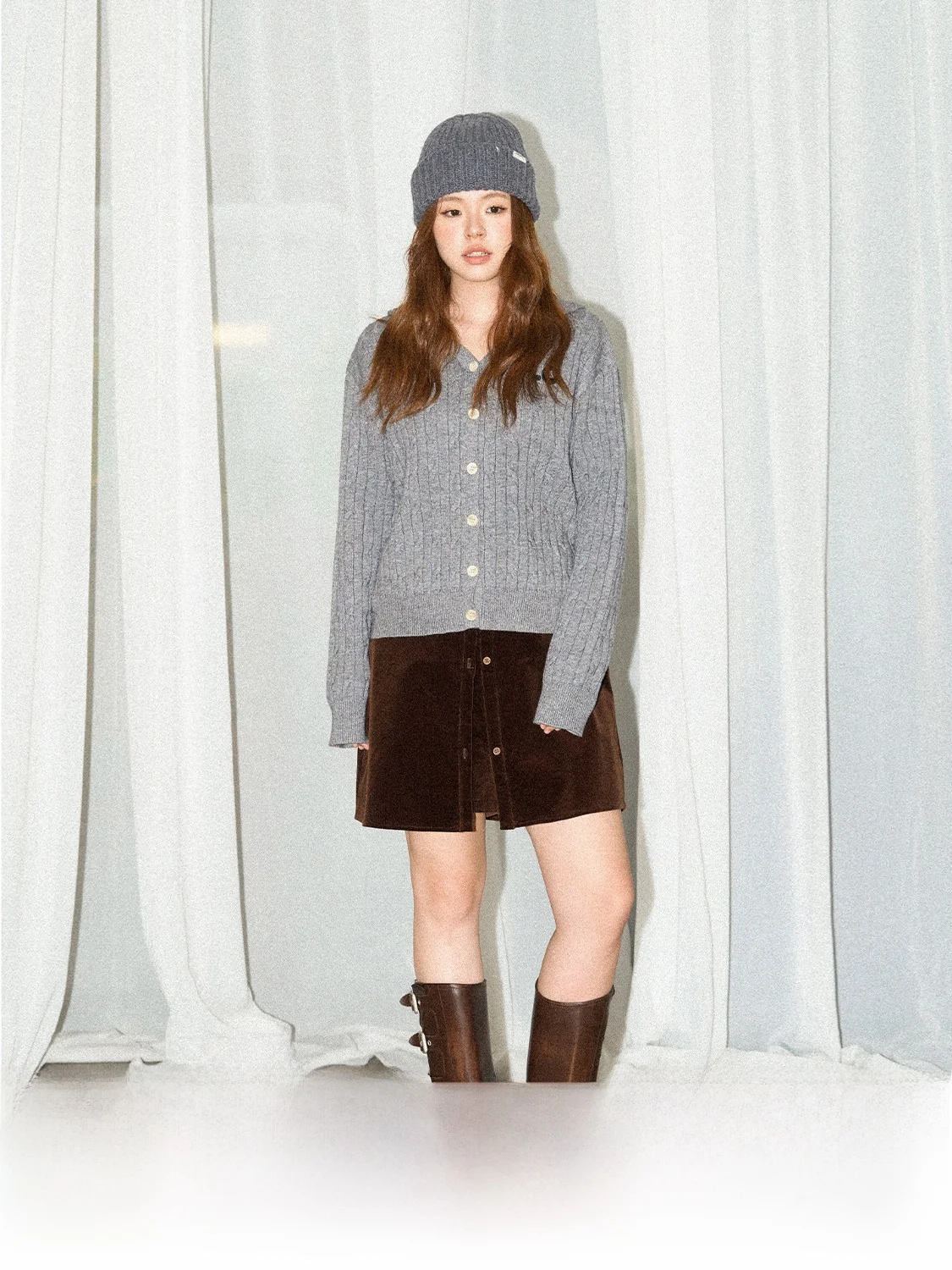 

Вязаный кардиган JINGU Ivy League с капюшоном и длинными рукавами из тонкой пряжи, модная женская одежда для колледжей, весенне-осенняя коллекция