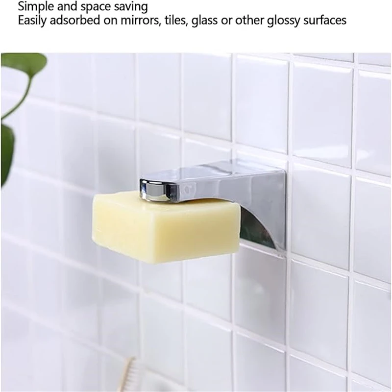 1PCS Soap Box Strong Suction Magnetic Soap Holder Wall Mount Container Dispenser Bathroom Soap Dish Rack Storage