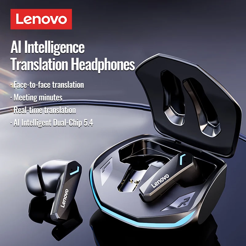 Lenovo GM2 PRO AI Multi-Language Translation Wireless Bluetooth Headphones Al Dialogue Mode Earphone Anti-Loss Functione Earbuds