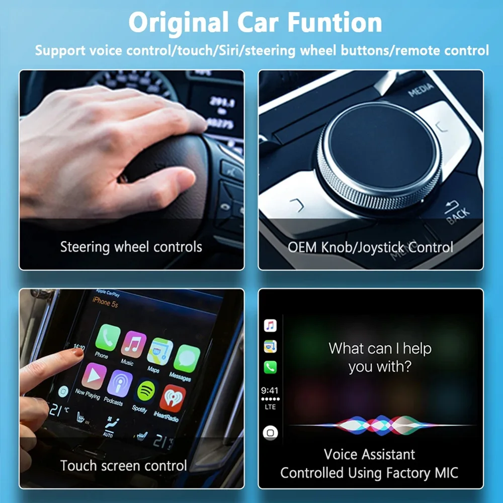 MRSVI 2-in-1 Kabelloser CarPlay-Adapter Kabelgebunden zu Kabellos Dongle für Apple & Android Auto Plug-and-Play Universelles Auto-Zubehör – Detail 12