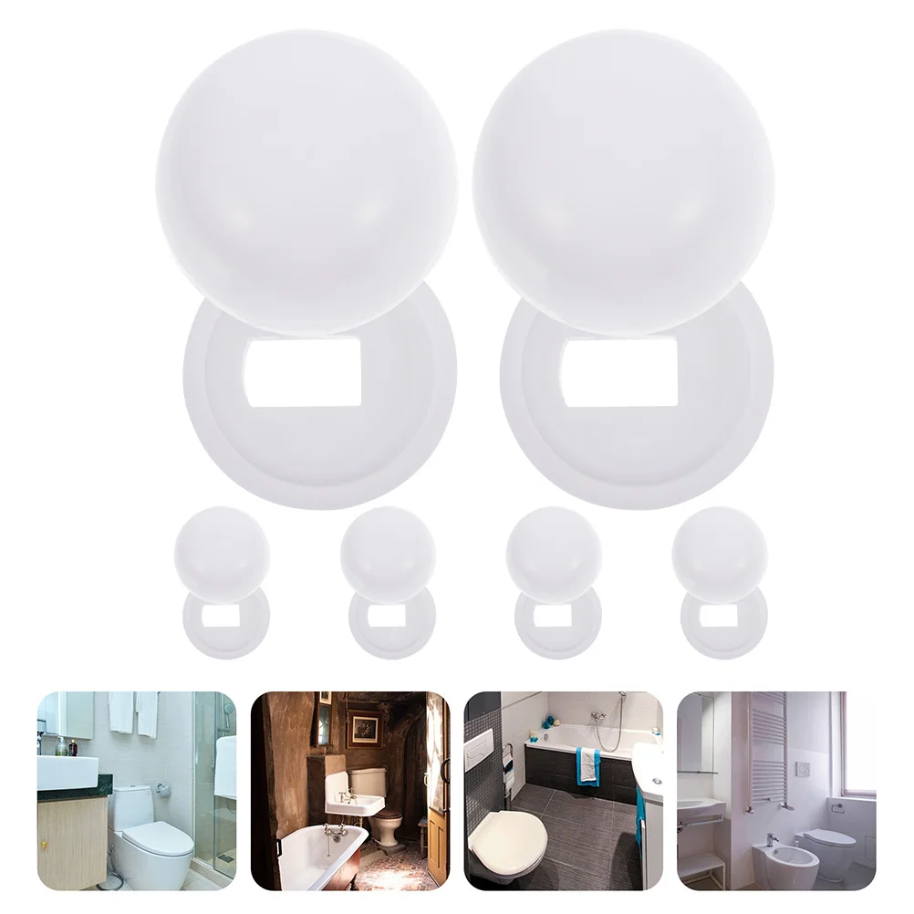 

Plastic Toilet Bolt Caps Universal Fit Replacement For Concealing Mounting Fasteners Round Push-On Bowl Covers Repair