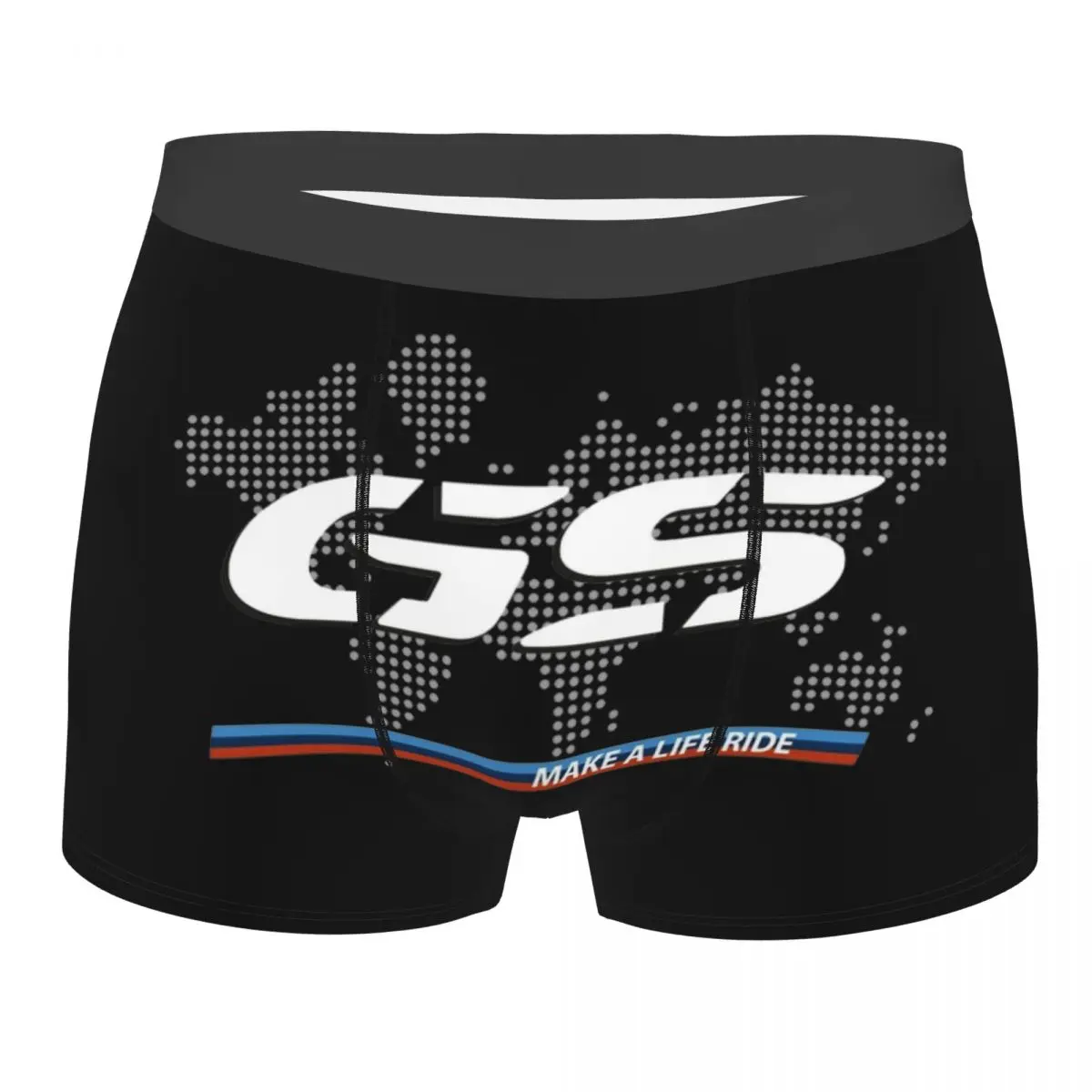 

Men GS World Map Long Underwear Motorcycle Funny Boxer Briefs Shorts Panties Male Polyester Underpants S-XXL