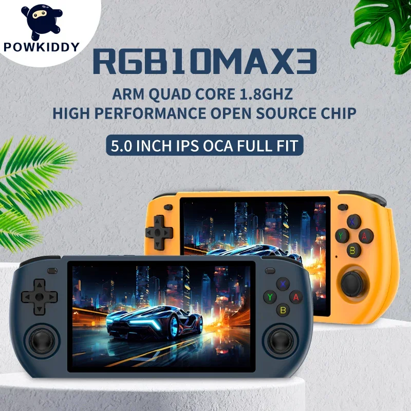 NEW RGB10 MAX 3 Retro RK3566 ARM Open-Source Handheld Game Console 5 Inch 1280*720 Ips Screen Handheld Retro Gaming Gifts