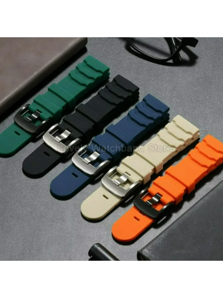 Akcesoria do zegarków z żywicy, uniwersalne złącze 22 24mm, khaki, czarny, zielony, do Luminox 3801 3603 3747 3601BO 3723, silikonowy pasek do zegarka. — 2