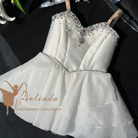 Ballerina dress bespoke rabbit drummer Cupid ballet dress little Silfid white gauze dress
