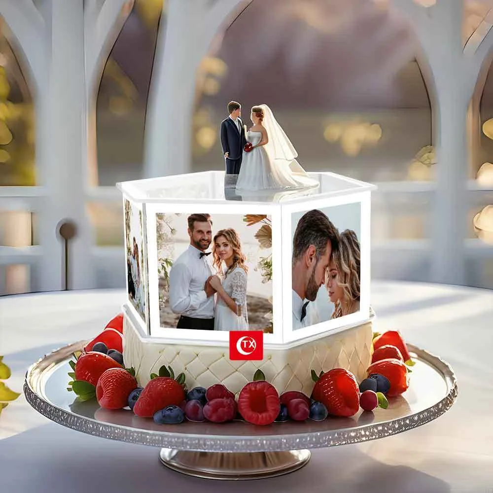 

Photo Album Acrylic Cake Stand Floating Cake Separator for Wedding Birthday Party Decoration