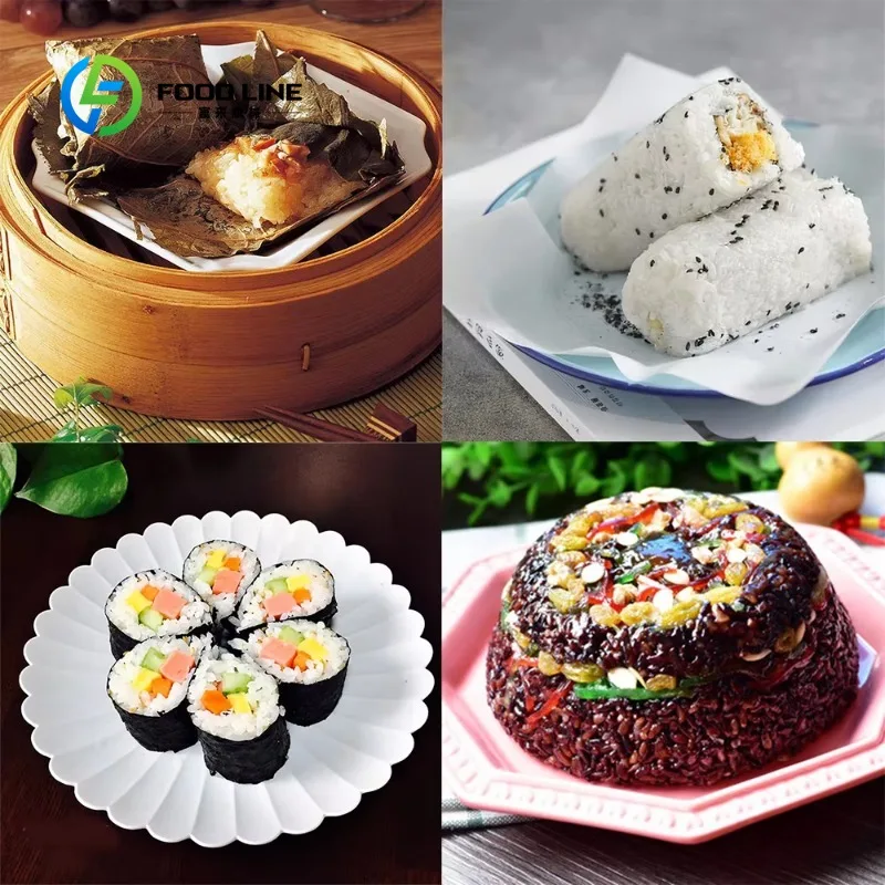 Multifunctional shelled triangular sushi rice ball making machine production line