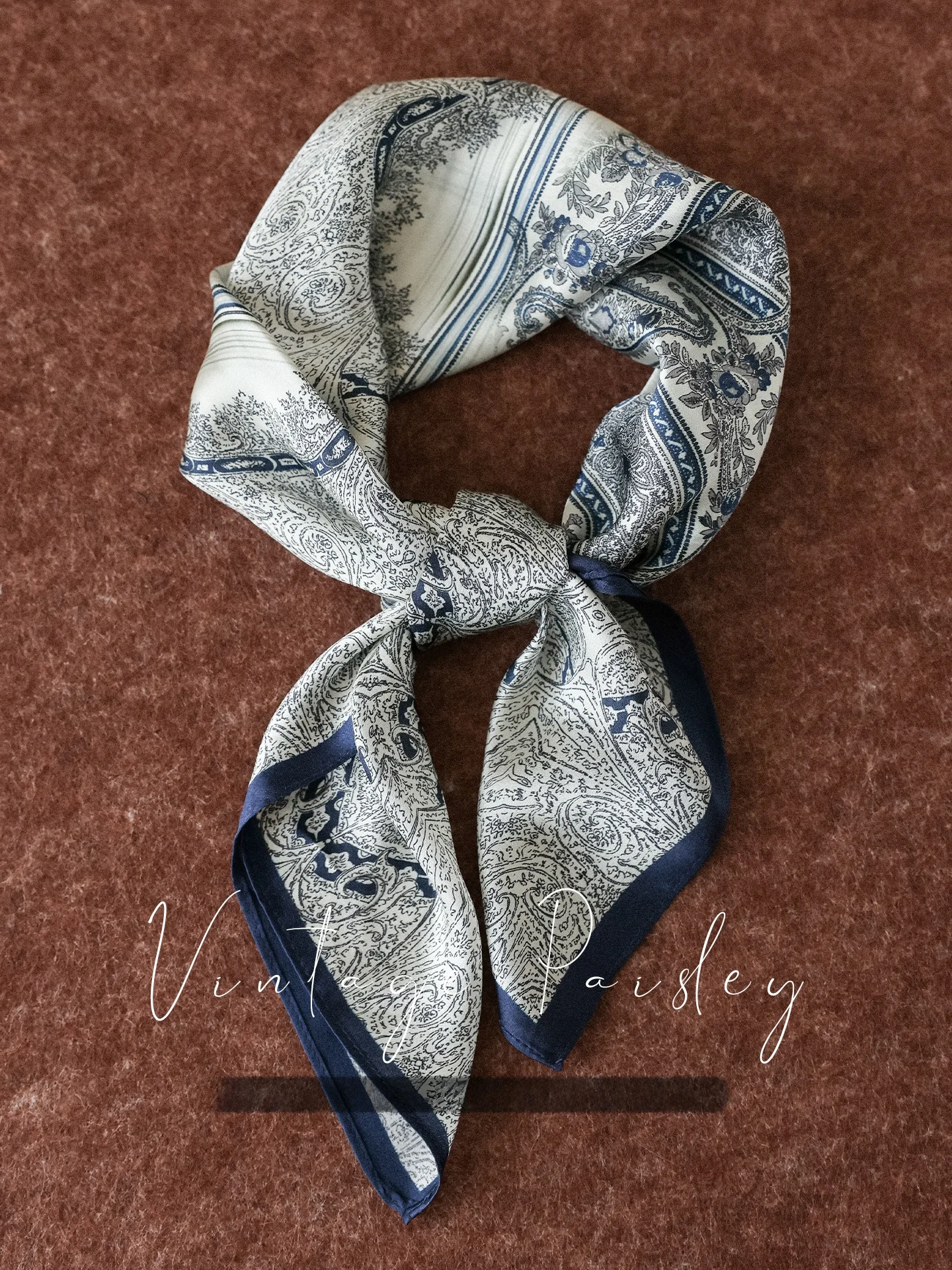 Scarf Silk Square - Lagur Dark Series Floral Window Silk