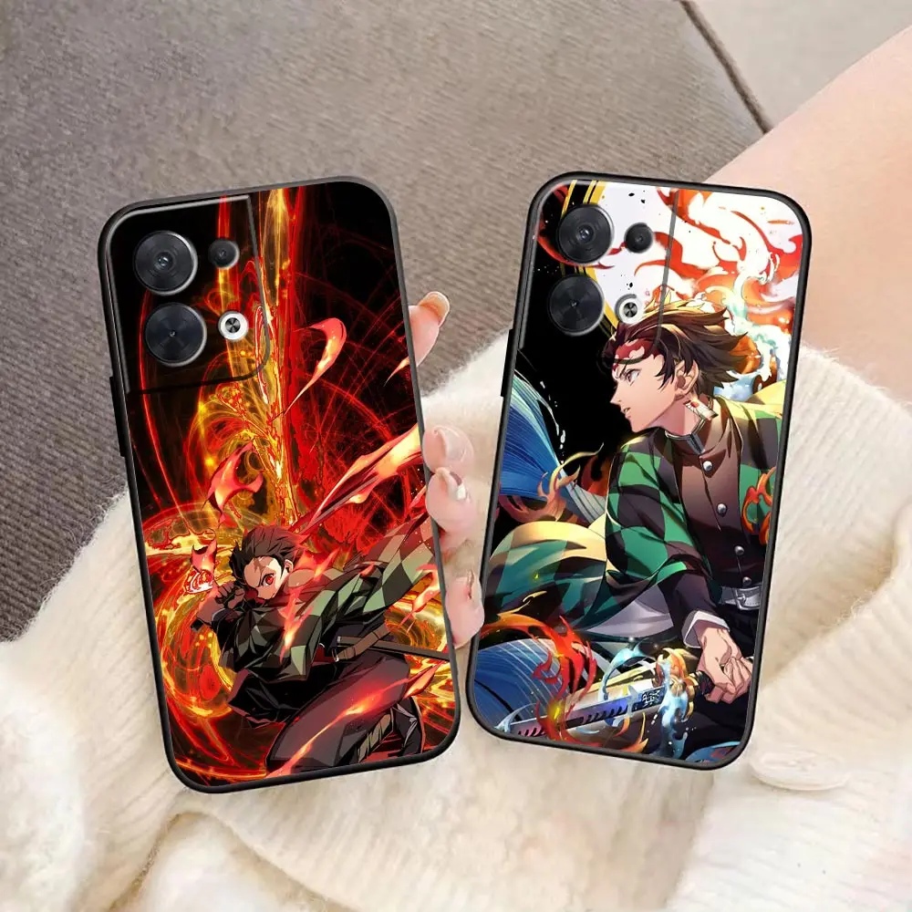 Anime Demon Slayer Tanjiro Funda Coque Case For OPPO FIND X5 X3 X6 RENO 10 8 7 7Z 2Z 6 6Z 5 4 Lite Pro Plus 5G Case Shell Cover