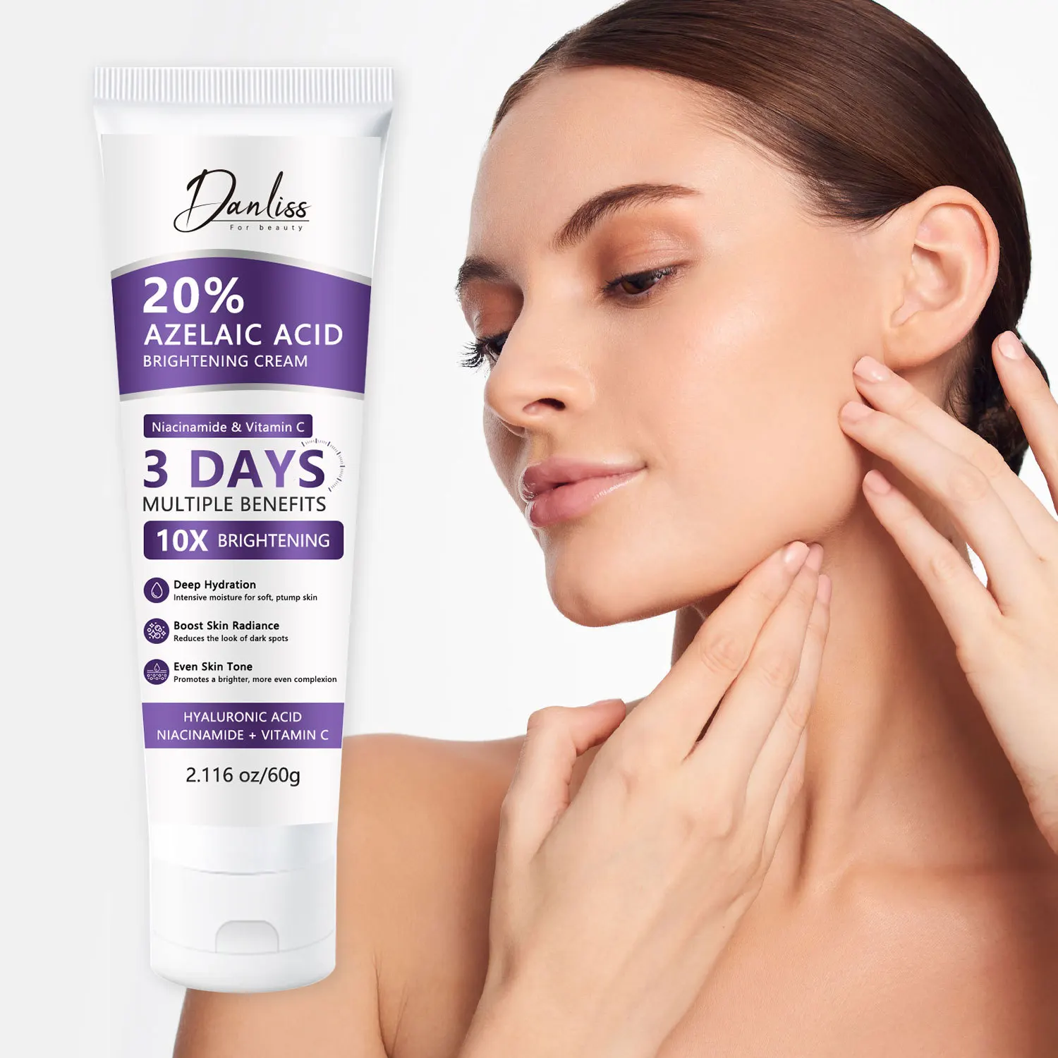20% Azelaic Acid Brightening Cream – 10X Intensive Formula for Deep Hydration, Radiance Boost & Even Skin Tone.