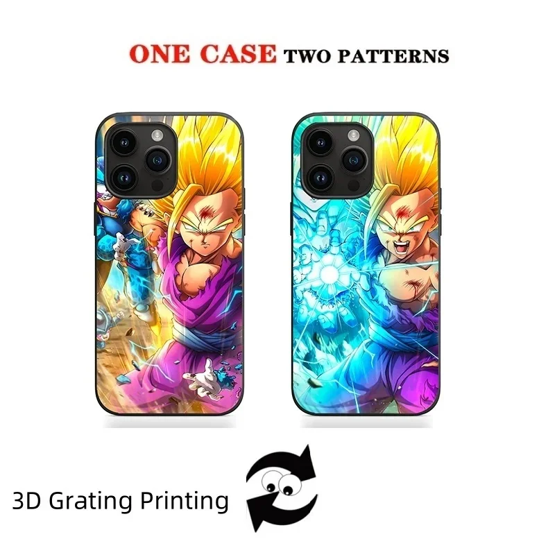 

Cute cartoon Anime Dragon Ball 3D illusion Phone Case For iPhone 11 12 13 14 15 16 Pro Max Plus Dragon shockproof Back Cover