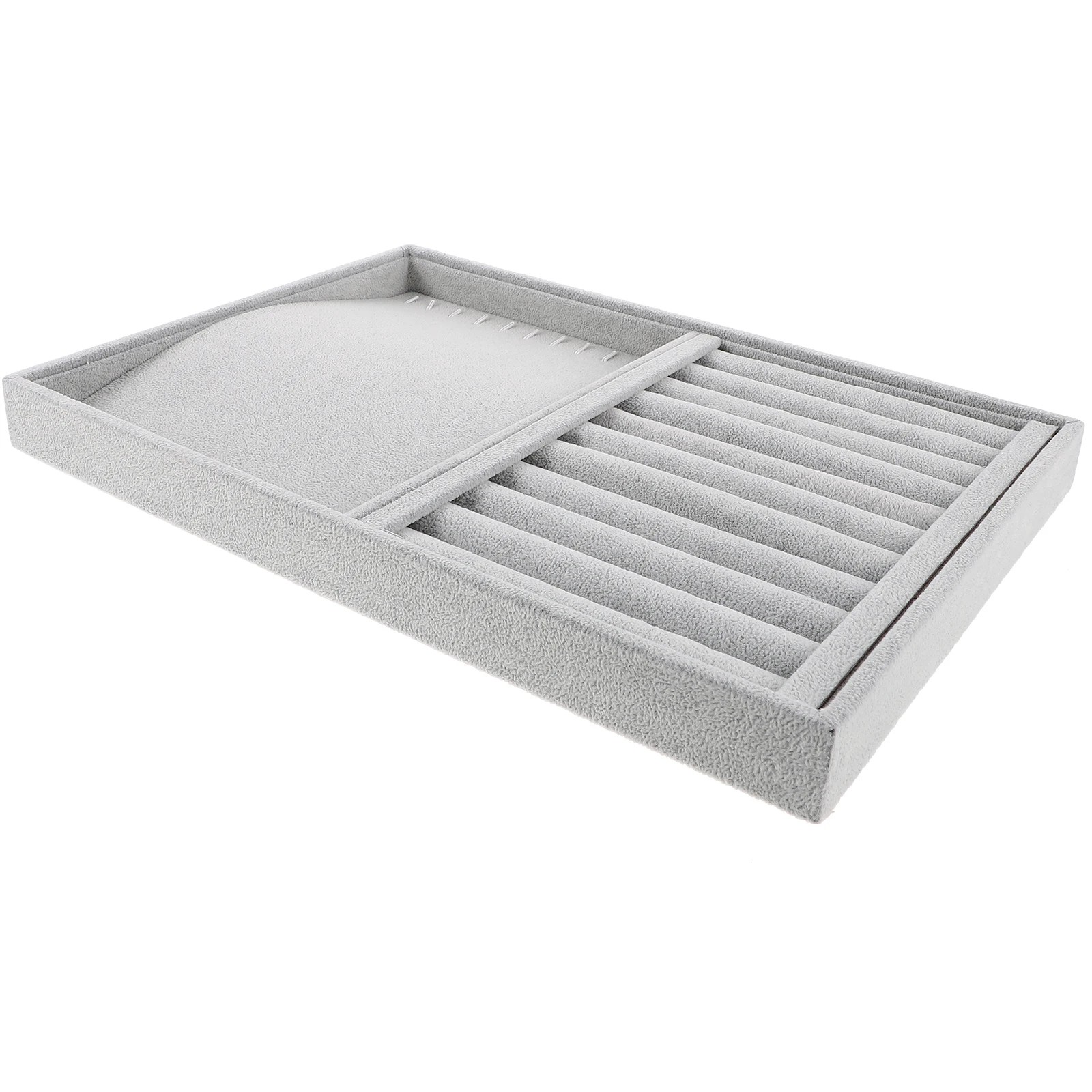 

Suede Jewelry Display Tray Durable Bracelet Ring Storage Holder Wear-Resistant Jewelry Tray For Bedroom Store Decoration