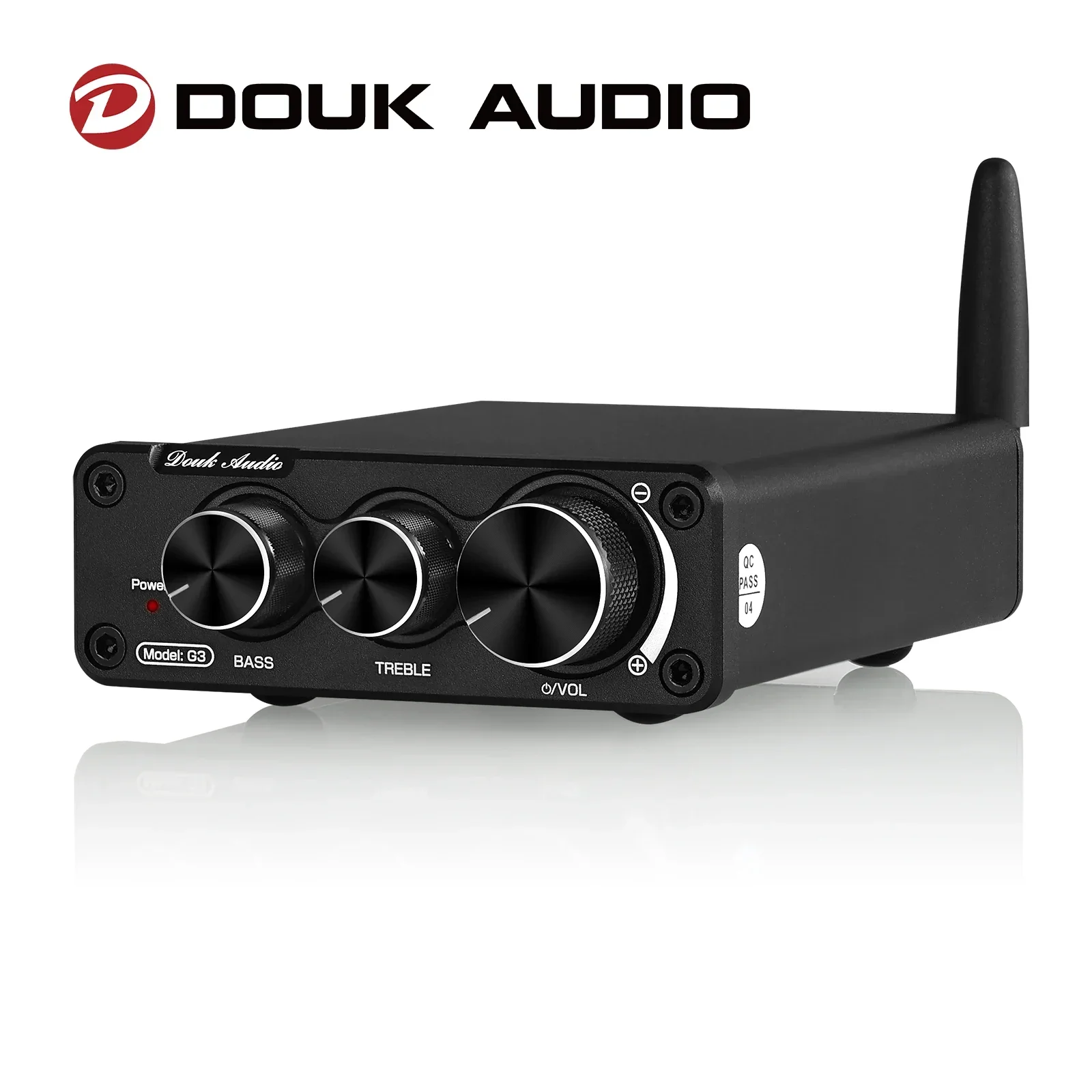 Douk Audio G3 Mini Bluetooth 5.0 TPA3116 Digital Amplifier HiFi 2.0 Channel Stereo Audio Amp With Treble Bass Tone Control