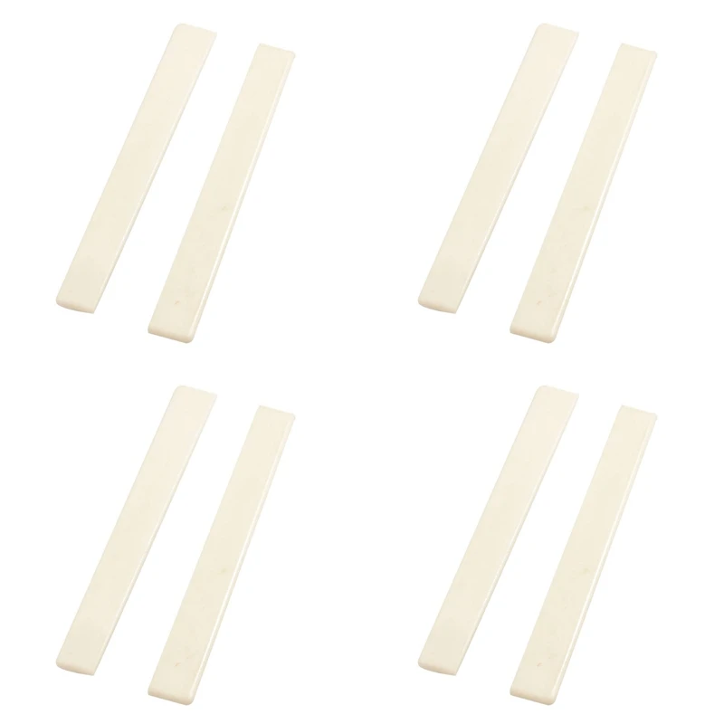 8 Pcs Spare Part Beige Plastic Bridge Saddle Nut For Classical Guitar