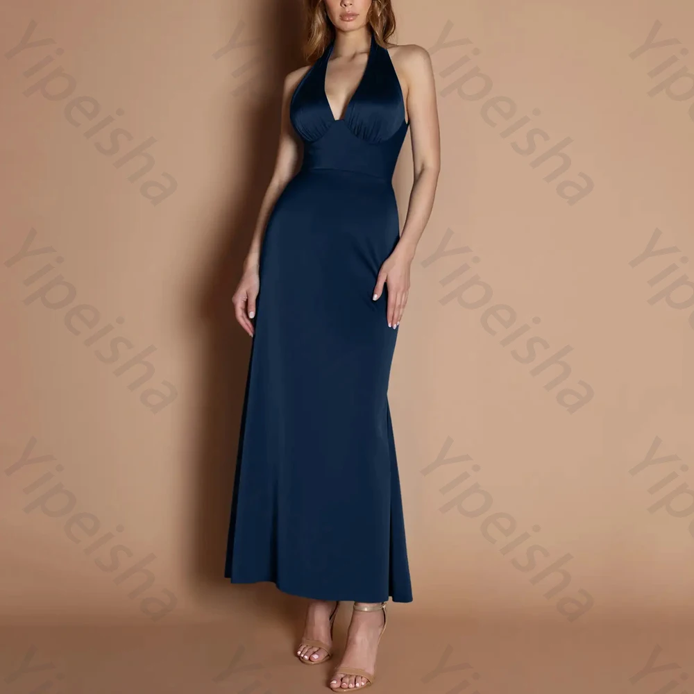 

Elegant V-neck Sleeveless Evening Dresses Sexy Backless Celebrity Dress Exquisite High Quality Prom Party Gowns Women Customized