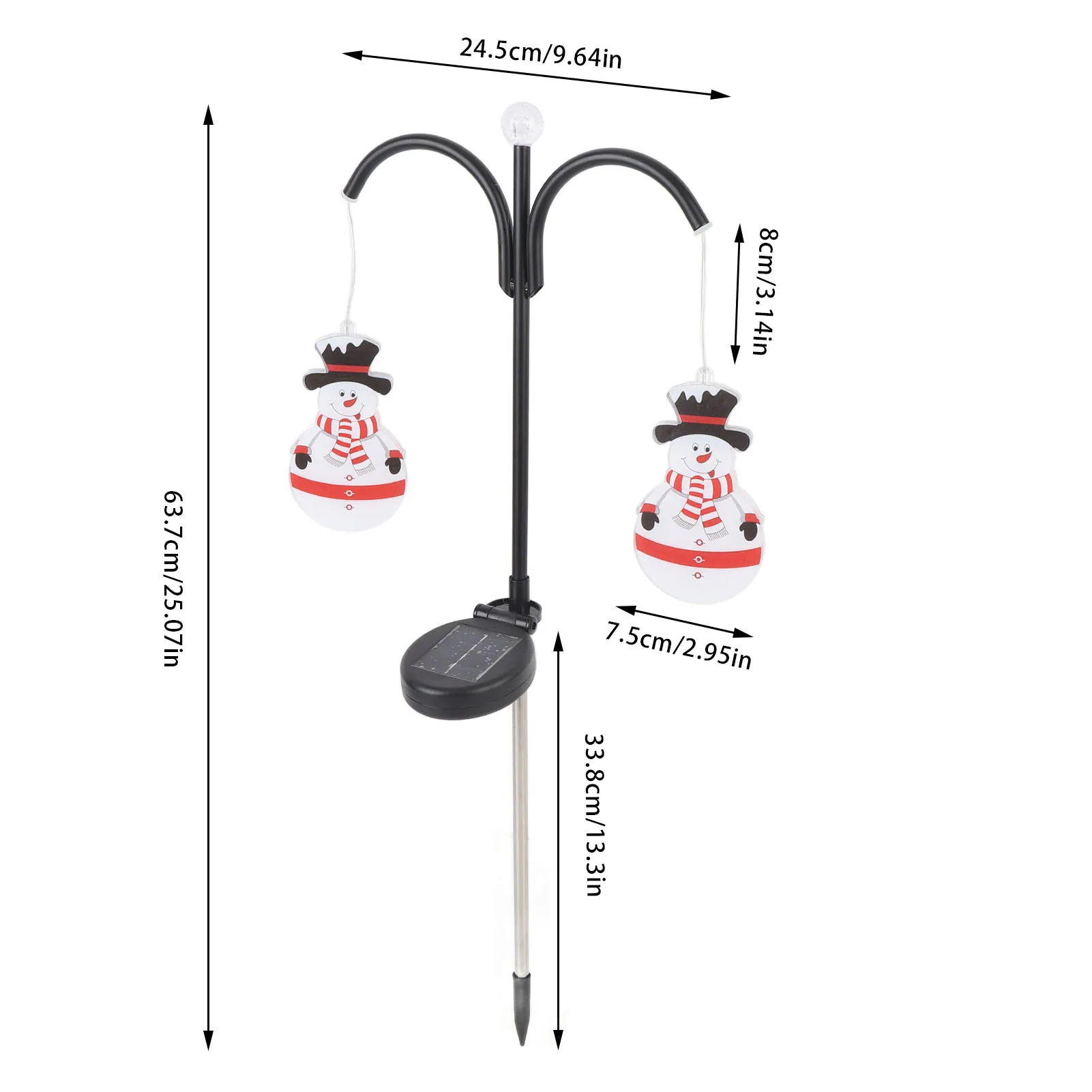 Snowman Xmas Stakes Light Solar Powered LED Xmas Decoration Walkway Stake Light for Garden