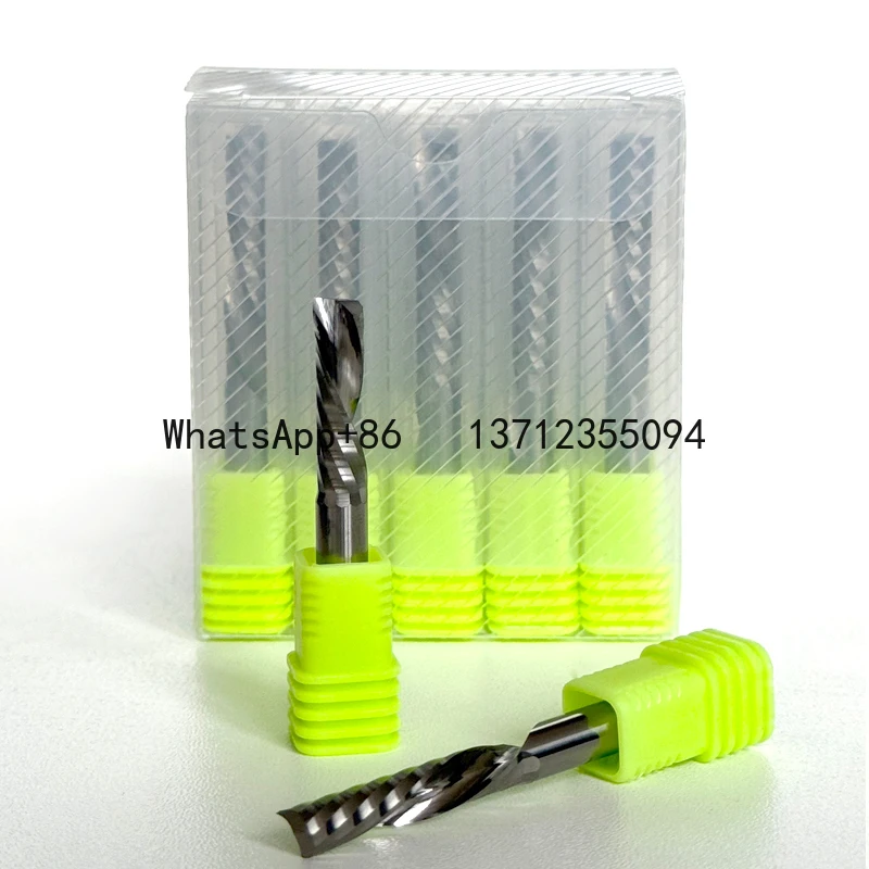 

10 шт. 3,175/4 мм AAA левая спиральная фреза, фреза с одной канавкой, концевая фреза с ЧПУ, твердосплавная фреза