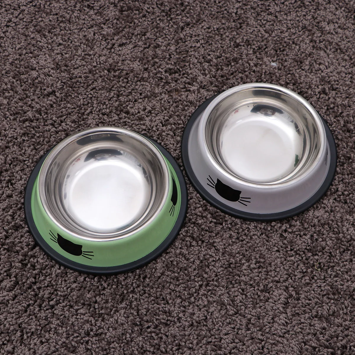 

2Pcs Cat Bowl Stainless Steel Rust Resistant Nonskid Base Pet Water Food Feeder for Puppies Dogs Kittens Pet Bowl