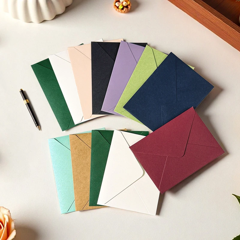 

30pcs 13x9.8cm Green Envelopes for Wedding 250g Pearlescent Paper Invitation Small Business Stationery Supplies Storage Bag