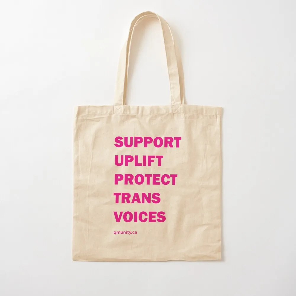 

Support Trans Voices Tote Bag Tote Portable shopping woman Women's shopper Canvas