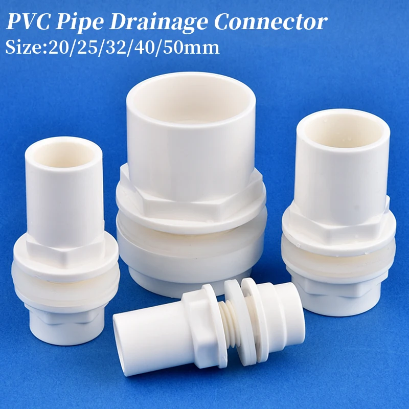 1~5Pcs 20~50mm PVC Pipe Connector White Fish Tank Pipe Drainage Connector Garden Drain Pipe Adapter Water Supply Pipe Fittings