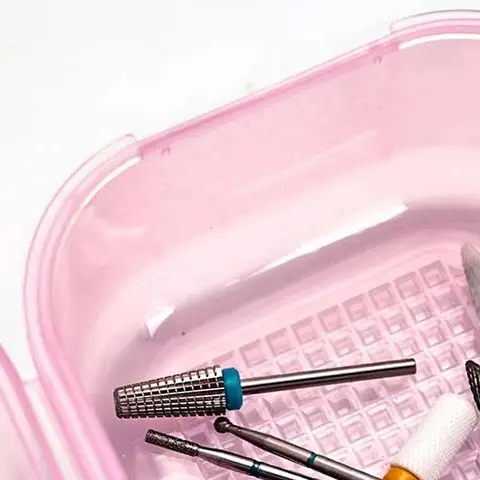 

Portable Disinfection For Nail Art Drill Bits Cleaning Box Nail Bits Tools Filter Storage Box Manicure Sterilization Tool