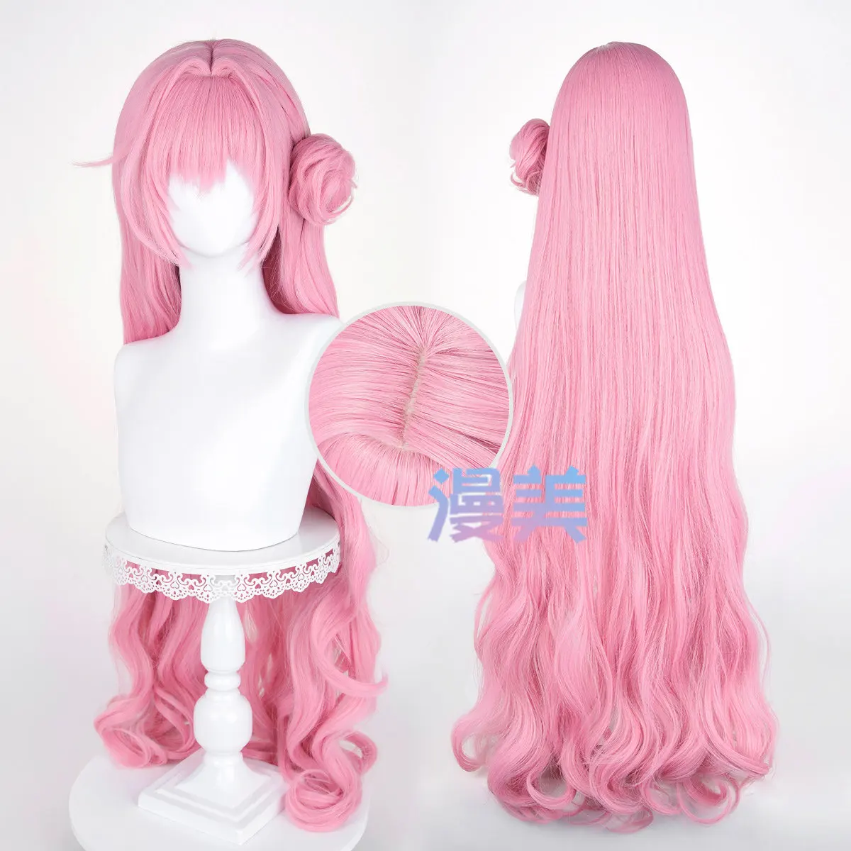 Perruque synthétique rose Dorothy de l'anime Comic Goddess Of Victory Nikke, perruque de jeu de rôle avec chignon intégré et bonnet de perruque pour l'anime