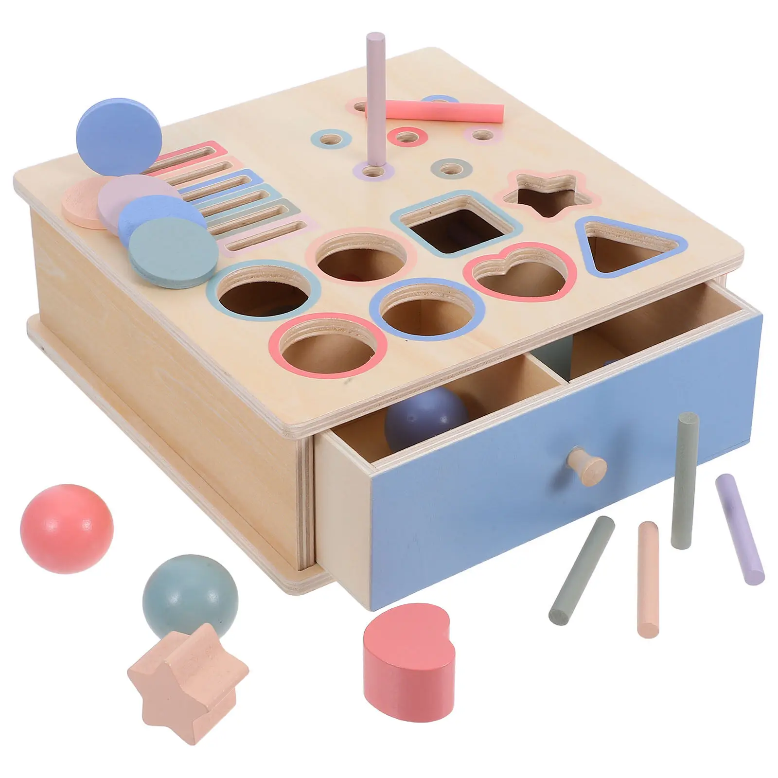 

1Set Montessori Toddler Wooden Shape Sorting Coin Puzzle Early Education Learning Cognitive Development Blocks