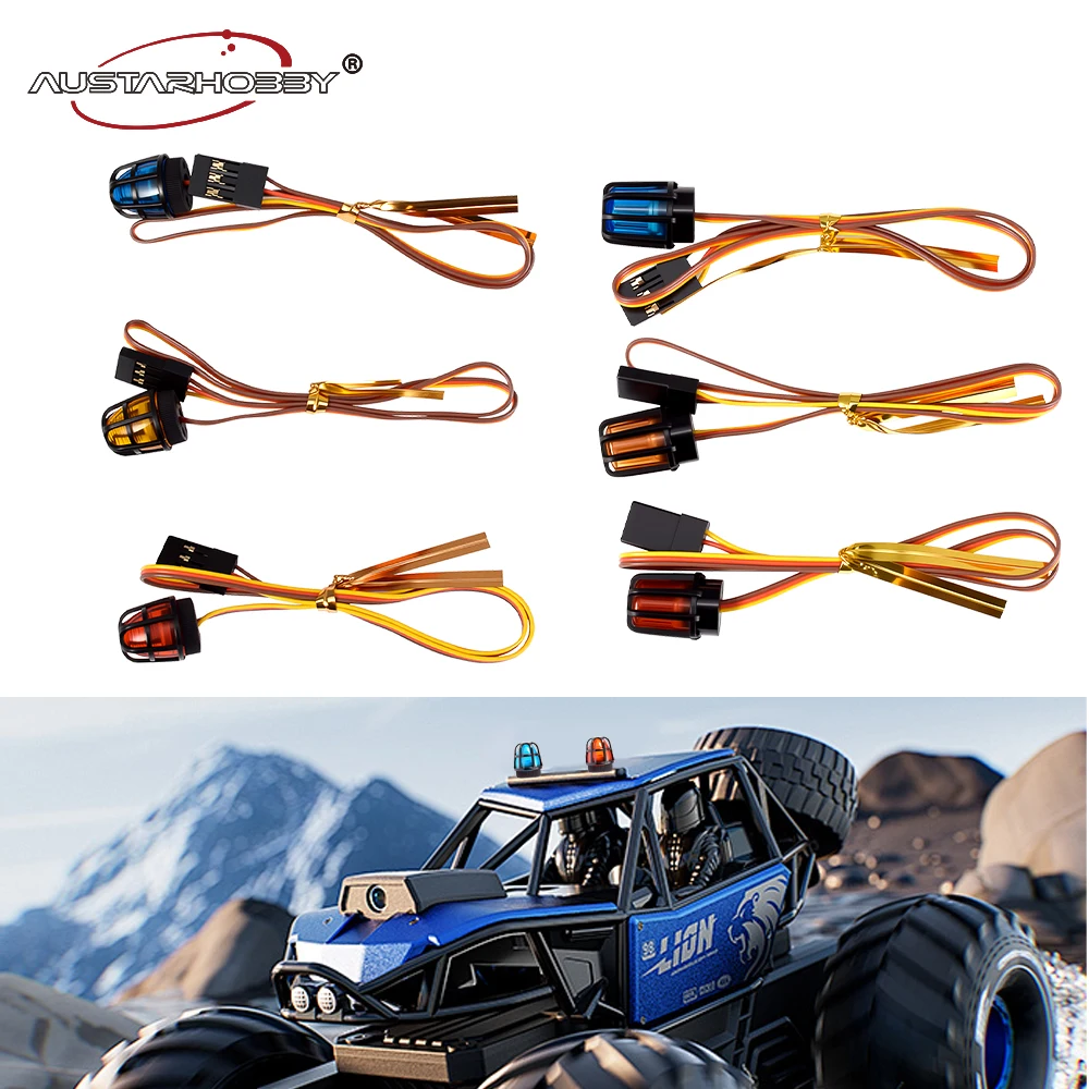 AUSTARHOBBY Bright LED Lights Alarm Lamp for RC Tractor Police Excavator Engineering Car