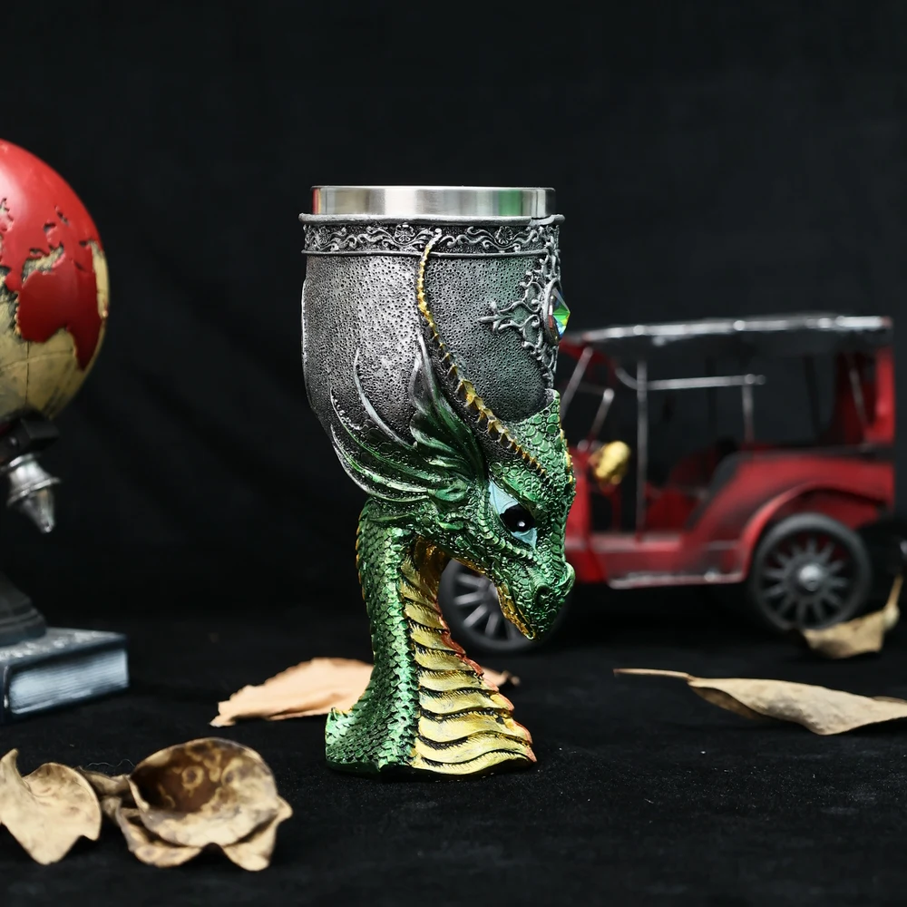Dragon Head Goblet Halloween Gift Barware and Drinkware Bottle Bar Set Coffee mug Viking Drinking Mug Insulated Water Drinkware