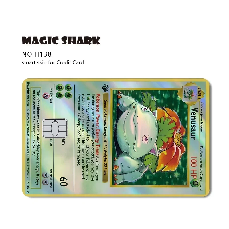 Charizard Gyarados Venusaur Blastoise Mewtwo Squirtle Snorlax Holographic Laser Credit Debit Card Film Skin Aufkleber
