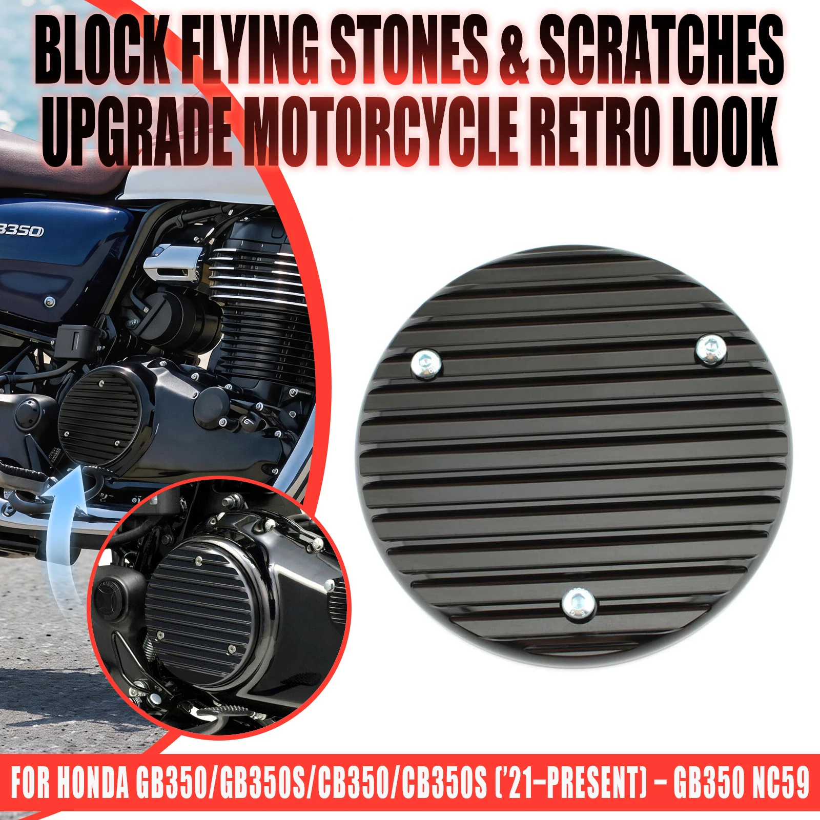 Motorcycle Engine Crankcase Guard Side Cover Left Right Aluminum For Honda GB350 GB350S CB350 CB350S NC59 2021 2022 2023 2024+